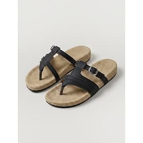 Women's Black Flip Flop Sandals – Comfort Footbed Slide Sandals with Arch Support and Adjustable Buckle for Swollen Feet, Walking, Travel and Everyday Wear