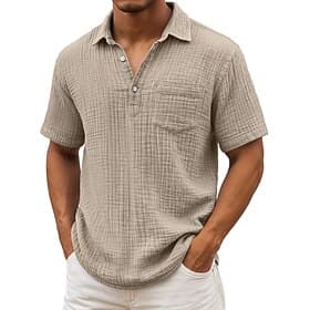 Homme Polo Occasionnel Travail Revers Manche Courte Basique Moderne Uni Avec Poches Boutons Printemps  Été Été Bleu Violet Marron Gris Polo