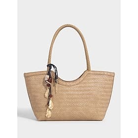 Sac cabas en similicuir tressé pour femme, grand sac à bandoulière 2 en 1 avec pochette intérieure, disponible en plusieurs couleurs, sac shopping texturé idéa
