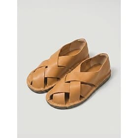 Women's Light Brown Fisherman Sandals – Soft Faux Leather Closed Toe Flat Sandals with Cross Strap Woven Design  Non-slip Flexible Sole and Everyday Comfort fo