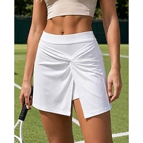 Femmes Couleur Unie Jupe décontractée Jupes de tennis avec shorts Jupe de sport Avec Poches Taille Élastique Sportif Léger Élastique Évacuation de l'Humidité R thumbnail 3