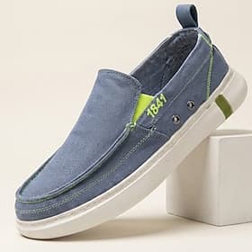 Men's Vintage Daily Canvas Breathable Slip-on Dark Blue Beige Light Blue Summer Spring
