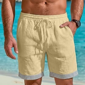 Men's Shorts Summer Shorts Beach Shorts Baggy Shorts Drawstring Elastic Waist Straight Leg Plain Comfort Breathable Short Casual Daily Outdoor Classic Style Re thumbnail 2