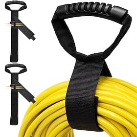 Sangles de transport faciles, support et organisateur de câbles robustes de 50 cm (20 pouces) avec poignée, pour tuyaux de piscine, tuyaux d'arrosage, cordons,