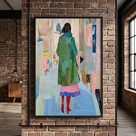 Mintura, peinture à l'huile sur toile, représentant une jeune fille, réalisée à la main. Décoration murale moderne et abstraite, idéale pour la maison ou l'hôt