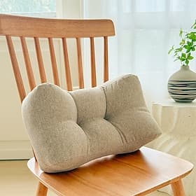 Coussin lombaire en lin imperméable, coussin ergonomique pour la taille avec tissu texturé, soulagement des douleurs dorsales en toutes saisons pour chaise de