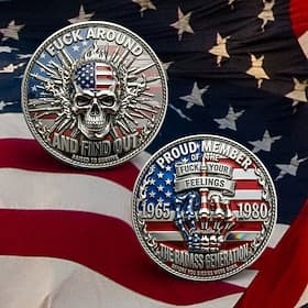 Pièce commémorative de la génération X, pièce de collection patriotique à tête de mort (1965-1980), pièce commémorative de la génération rebelle, cadeau humori