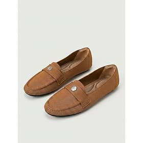 Mocassins penny en maille respirante marron pour femmes - chaussures légères à enfiler avec semelle intérieure rembourrée pour un confort optimal, idéales pour