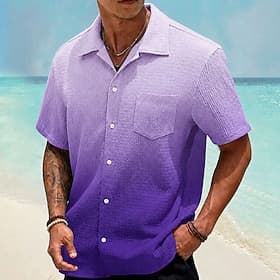 Homme A Ombre Art abstrait Chemise d'été Chemise Boutonnée Chemise froissée Manche Courte Mode Décontractée Quotidien Vacances à la Plage Été Printemps Col Rab