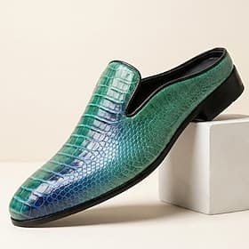Men's Classic Wedding PU Leather Comfortable Lace-up Slip-on Brown / Blue Summer Spring Fall