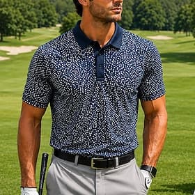 Homme Golf Polos de Sport Manche Courte Polos Chemises à Col Occasionnel Athleisure Impression 3D Boutons Maille Respirante Printemps Été Bleu Rouge Vert