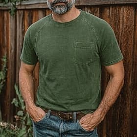 Homme T-shirt en coton Chemise délavée T-shirt Manche Courte Col ras du cou Été Printemps Toutes saisons Couleur Unie Uni Rétro Vintage Affligé Avec Poches Tei thumbnail 5