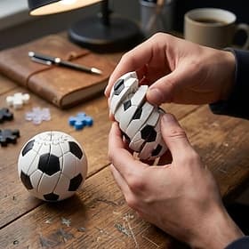 Puzzle 3D en forme de ballon de football, jouet anti-stress à sphère rotative, casse-tête idéal pour le bureau et les adolescents, cadeau original pour les fan