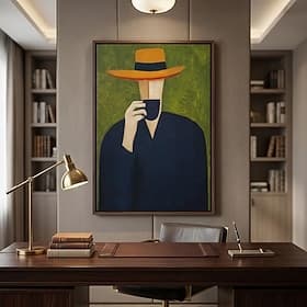 Mintura, peinture à l'huile sur toile, représentant une figure peinte à la main. Décoration murale moderne et abstraite, idéale pour la maison ou l'hôtel. Toil