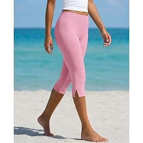 Femmes Pantalon capri Leggings Vacances ancien Sport Longueur mollet Taille moyenne Uni Confort Haute Élasticité Vacances Formel Violet Abricot Gris Noir Été P