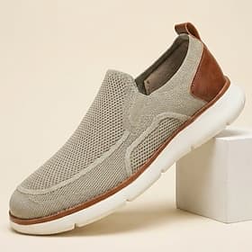 Homme ancien Occasionnel Quotidien Tricoté Cuir PU Confortable Antidérapant Souple A enfiler Kaki Noir Bleu Été Printemps Toutes saisons