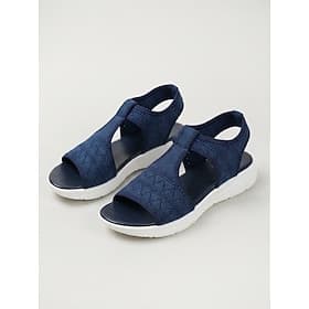 Sandales de marche bleues respirantes pour femmes – sandales confortables et légères à bout ouvert, avec tige extensible, semelle intérieure rembourrée et seme