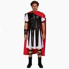 Set Médiéval Renaissance Rome antique Cape Ceinture Taille Ensemble d'accessoires avec accessoires Manches longues Costumes à thème cinéma / TV Guerrier Sparti