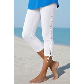 Femmes Pantalon capri Leggings Mode Décontracté Quotidien Longueur mollet Taille haute Couleur Unie Top à liens Confort élasticité normale Occasionnel Quotidie