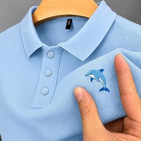 Men's Animal 100% Cotton Embroidered Polo Shirts Short Sleeve Polo Shirts Collared Shirts Resort Business Casual Business Athleisure Daily Wear Embroidered But