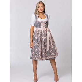 Oktoberfest Robe Dirndl Longueur midi Dentelle Décolleté balconnet Femme de ménage Allemand Alpin Patrimoine Prairies Femmes Carnaval Fête de la Bière Tissu de thumbnail 3