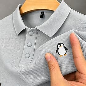 Men's Animal 100% Cotton Embroidered Polo Shirts Short Sleeve Polo Shirts Collared Shirts Resort Business Casual Business Athleisure Daily Wear Embroidered But thumbnail 3