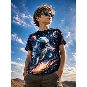 Garçons 3D Graphique T-shirt Manche Courte Impression 3D Été Printemps Sports Mode Streetwear Enfants 5-12 ans Col Rond Occasionnel Quotidien Extérieur Coupe r thumbnail 2