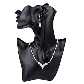 Parure de bijoux 2 Chrome 1 Collier Boucles d'oreilles Femmes Mode Parure de Bijoux Pour Soirée