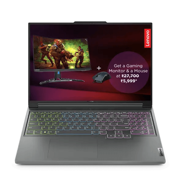 Lenovo Legion Slim 5 16 - AMD Ryzen 7, 16 GB RAM, 512 SSD, Storm Grey - Gaming Laptop | Gaming PC - AMD Ryzen™ 7 7840HS | 82Y9R000R0