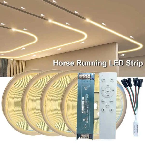 COB IC Horse Race LED Strip Light DC24V WS2811 Running Water Flowing Tape Lamp Wireless Control 5M 10M 20M COB Linear LightingLX241023 LL