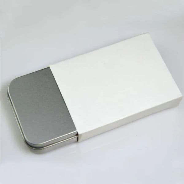 Wholesale Empty Packaging Boxes Silver Metal Tin Box For Oil Lighter Gift Set Case Tinplate Container 8x6x2cm LL