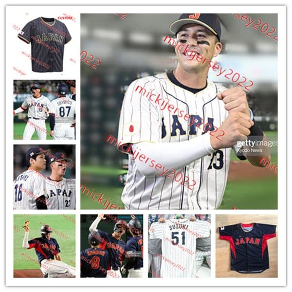 2023WBCJapan Baseball Jersey Tetsuto Yamada 9 Ukyo Shuto 11 Yu Darvish 13 Yuki Matsui 26 Yuki Udagawa 18 Yoshinobu Yamamoto Jerseys Custom Stitched