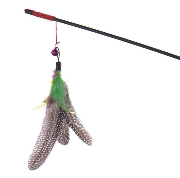 Top quality Pet cat toy Cute Design bird Feather Teaser Wand Plastic Toy for cats Color Multi Products For pet Free shipping G1116