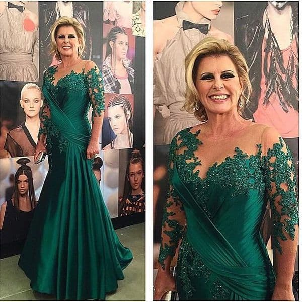 2021 Vintage Mother Of Bride Dress Illusion Neck Long Sleeves Green Lace Appliques Beads Mermaid Vestidos Plus Size Formal Wedding Guest Dreses