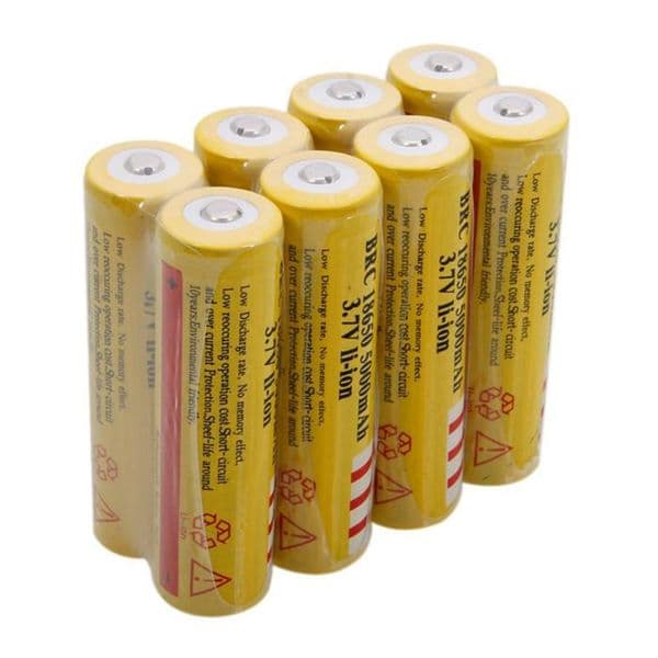 Yellow UltraFire 2 18650 High Capacity 5000mAh 3.7V Li-ion Rechargeable Battery For LED Flashlight Digital Camera Lithium Batteries Charger