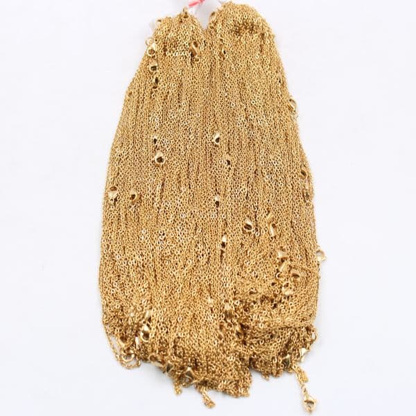 10pcs lot in bulk wholesale stainless steel gold thin 2.3mm 20 inch strong flat oval rolo chain necklace women jewelry
