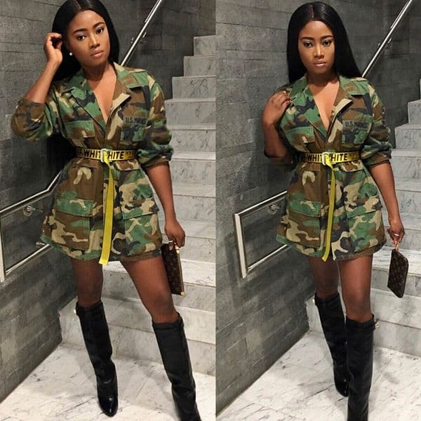 2019 Fashion Women Loose Camouflage Coat Turn-Down Collar Pocket Long Sleeve Button Up Casual Army Green Military Outwear Jacket Q045