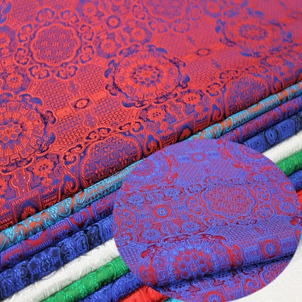 Chinese Mongolia Robe Tang Costume Jacquard Weave Silk Brocade Damask Satin Fabric By the Half-Yard
