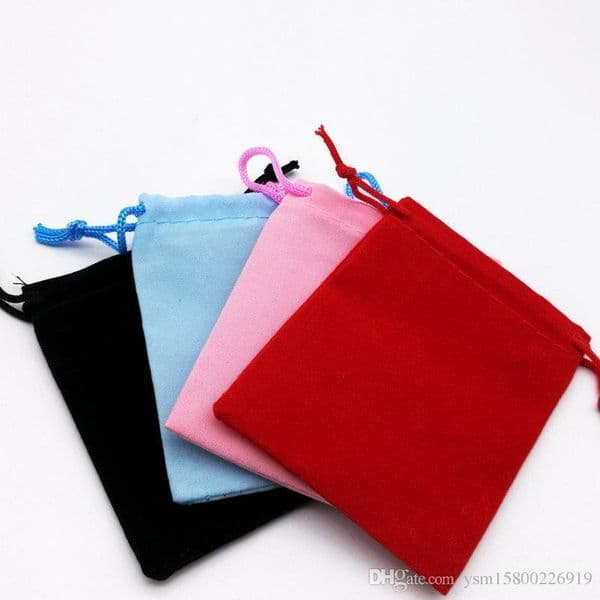 5x7cm Velvet Drawstring Pouch Bag/Jewelry Bag Christmas/Wedding Gift Bags Black Red Pink Blue 10 Color GB1459