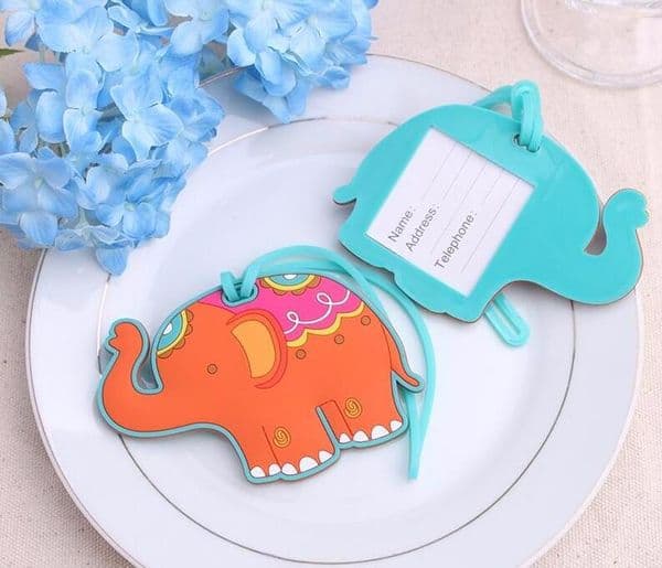 100pcs/lot Lucky Elephant Luggage Tag Baby Shower Favors Wedding Party Giveaways Gift to Guest