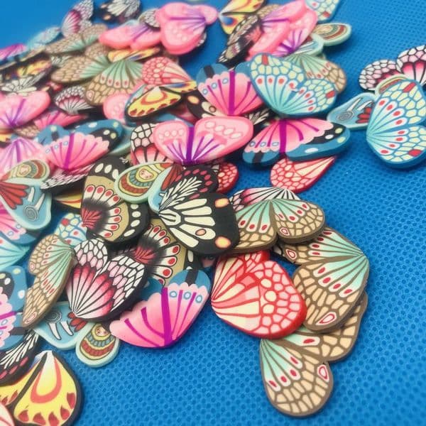 Mixed Butterfly Polymer Fimo Clay Slices DIY craft Charm Scrapbooking Charms DIY Nail Decor