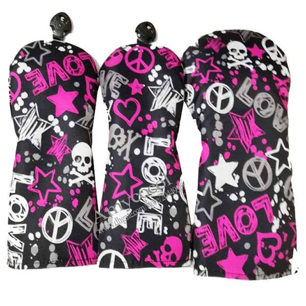 New Unisex Golf Driver Headcover High Quality Skull PU Wood Golf Headcover 1 3 5 Wood Clubs Head Cover Club Free Shipping
