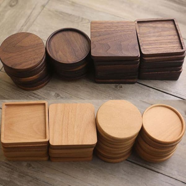 Wooden Coasters Black Walnut Coffee Tea Cup Mats Wooden Cup Mat Bowl Pad Teapot Drink Coasters Home Bar Tools LX1793