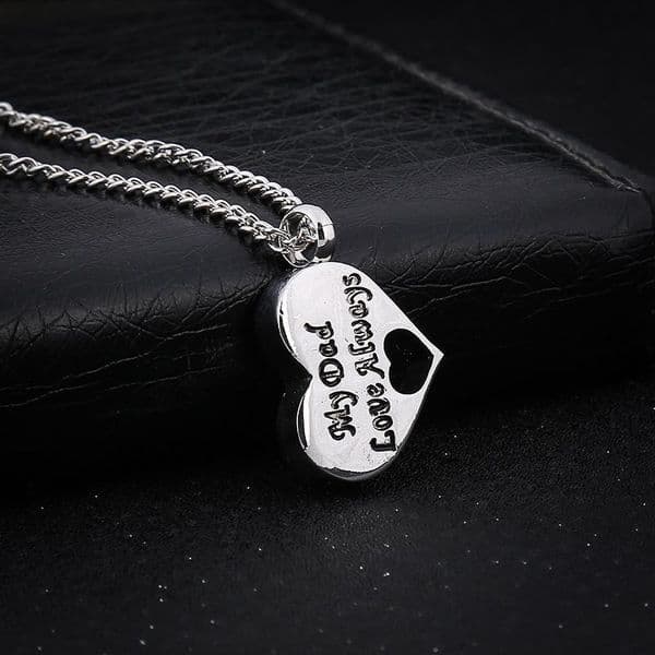 Cremation My Dad Love Always Hollow Heart Keepsake Pendant Jewelry Ash Holder Memorial Urn Necklace Funeral Locket