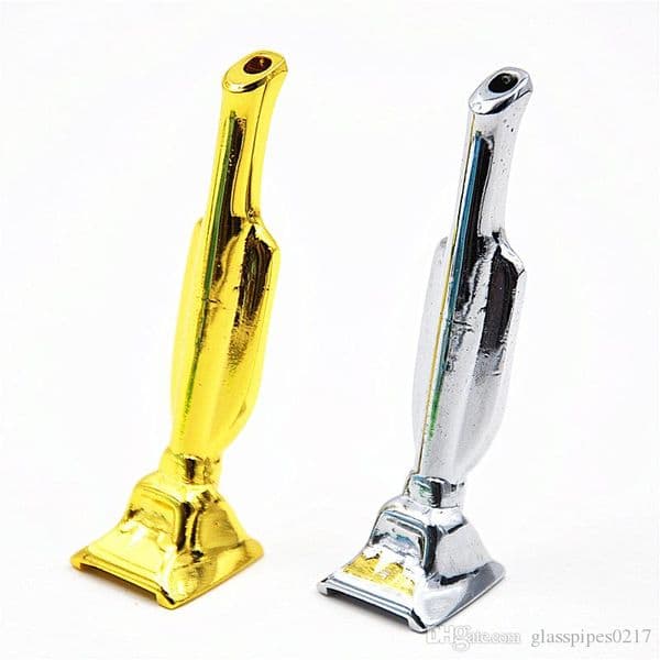 Metal Snuff Snorter Sniff Dispenser Nasal Smoking Pipe Sniffer glass bongs Endurable Tobacco Pipes 2pcs