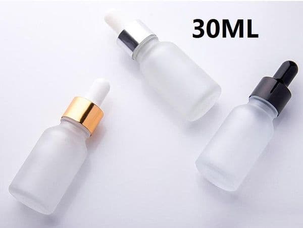 30ml frosted glass dropper bottle essential oil glass bottle with gold sliver black cap