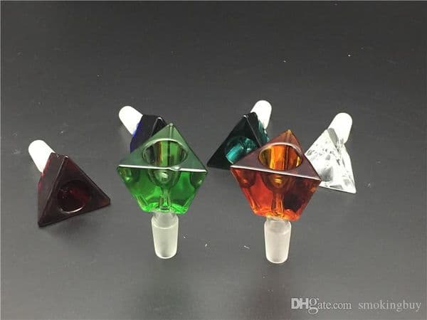 diamond Crystal shape thick glass tobacco bowl wholesale Multicolor High Quality ash catcher smoking glass bowl for water bong free shipping