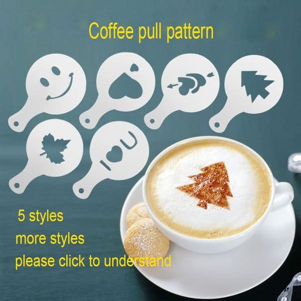 60 styles Creative plastic Coffee Latte Cappuccino Barista Art spray pattern Stencils Cake Duster Templates Tools Accessories 16Pcs/lot DHL