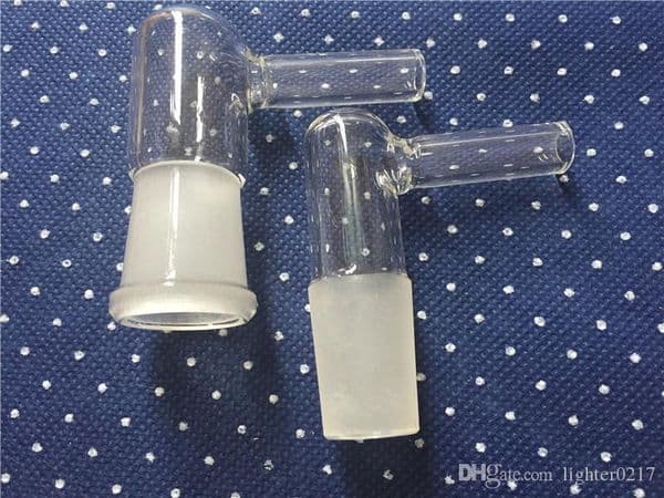 90Degree 14mm & 18mm Glass Vapor Whip Adapter Male or Female 90 Degree Extreme Q V-Tower Vaporizer Glass Elbow Adapter