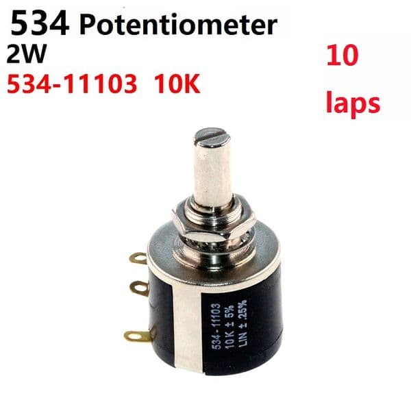 Precision Multi-turn Wirewound Potentiometer 534-11103 534 10K 2W